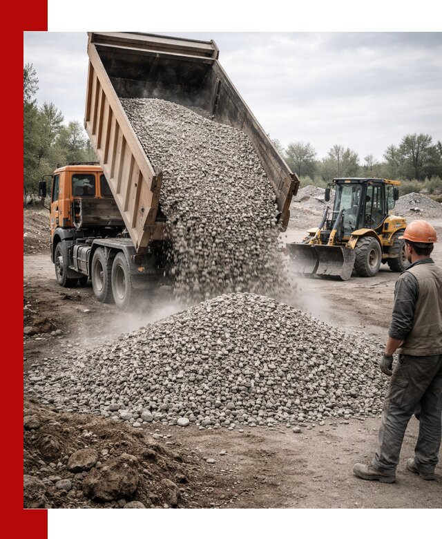 Доставка щебня в Солнечногорске крупными и мелкими фракциями