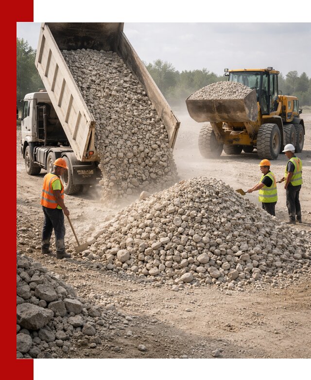 Доставка известнякового щебня фр. 40-70 в Солнечногорске