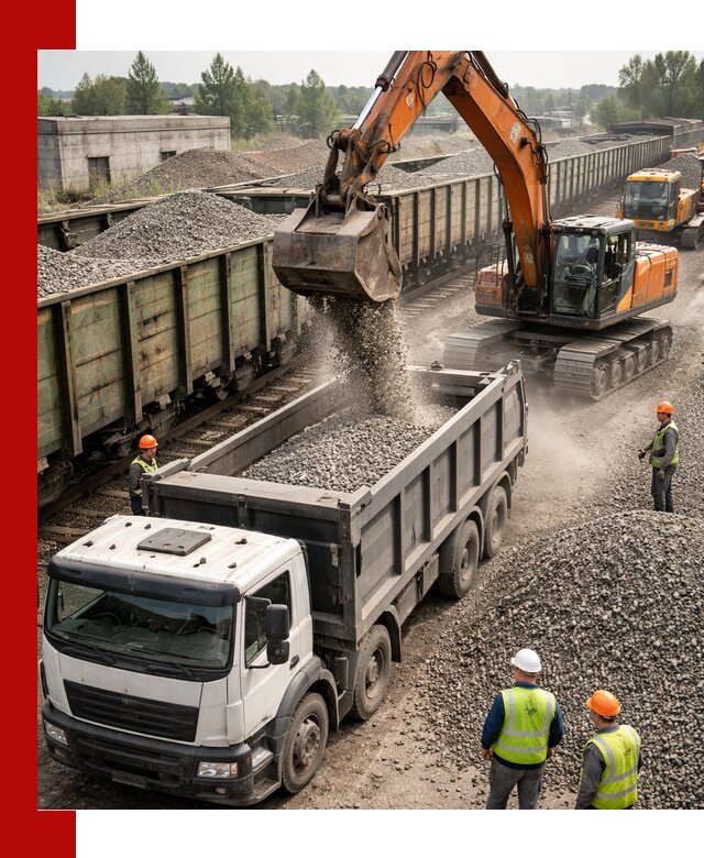 Железнодорожный щебень фракция 25–60 для поставок в Солнечногорске