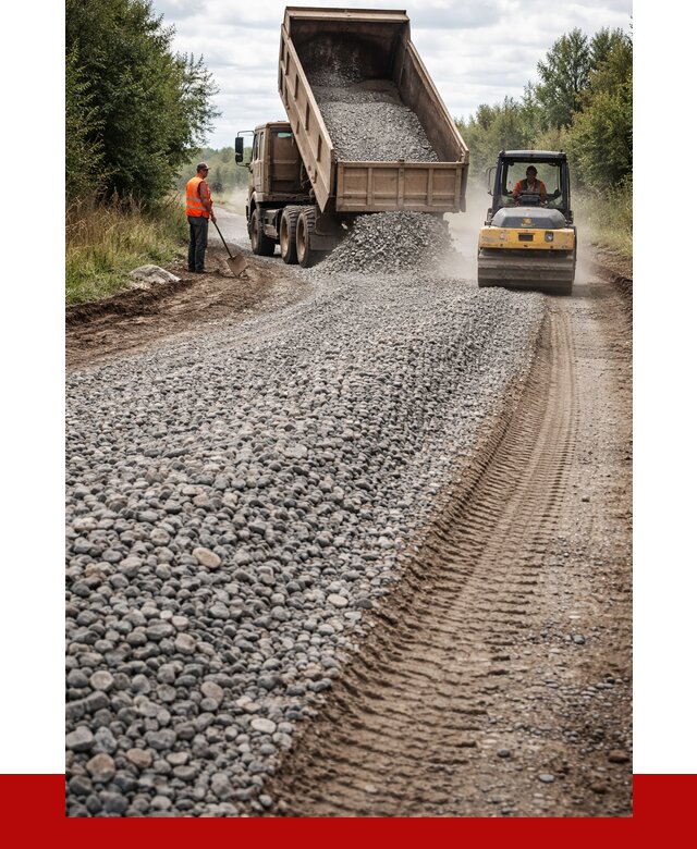 Щебень для отсыпки дороги в Солнечногорске от 2810 р. ПРОНЕРУДСлн