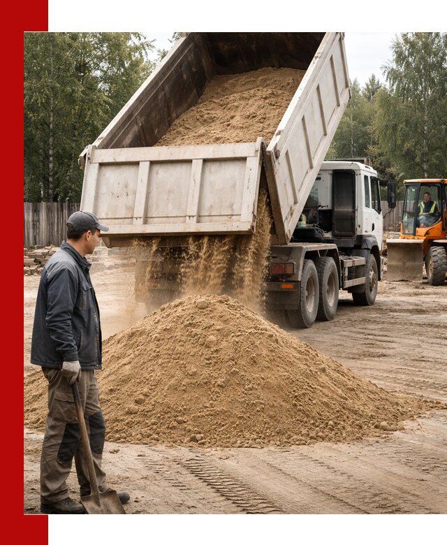 Доставка и продажа песка с разгрузкой в Солнечногорске