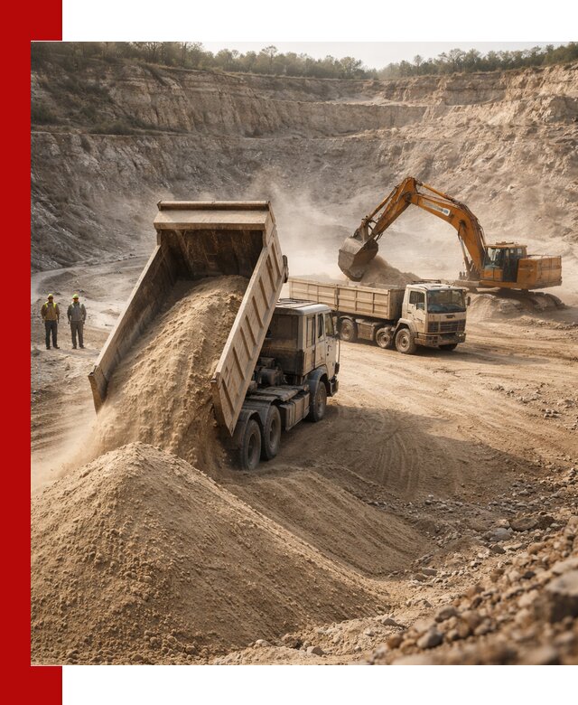 Карьерный песок навалом с доставкой в Солнечногорске