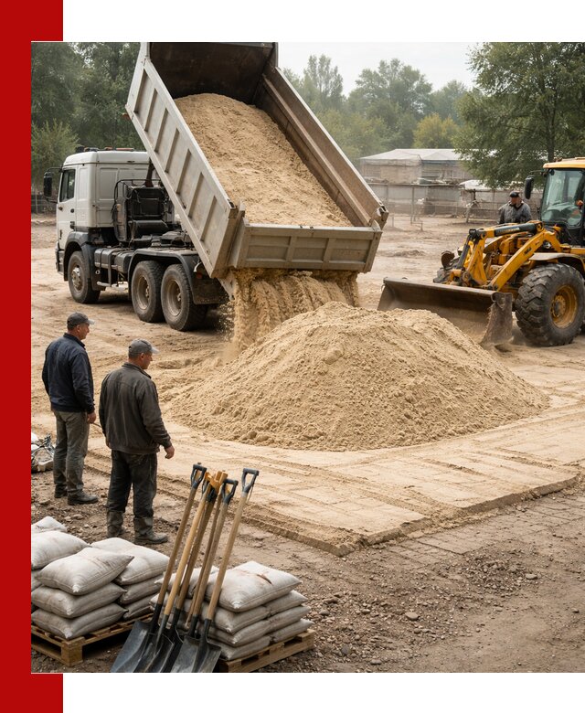 Доставка мытого песка в Солнечногорске с самосвалами по выгодной цене