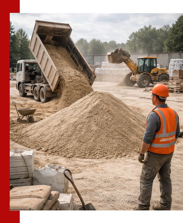 Доставка строительного песка с самосвалом в Солнечногорске