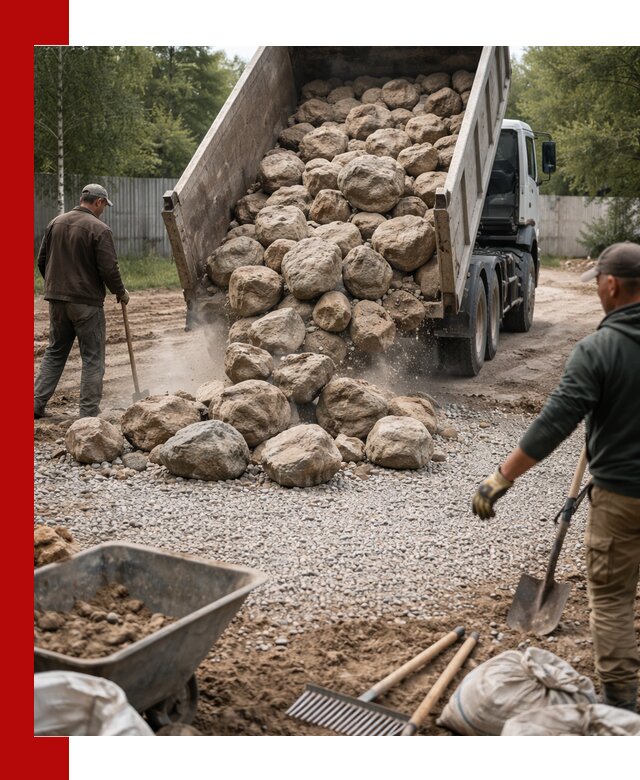 Доставка и укладка булыжника в Солнечногорске