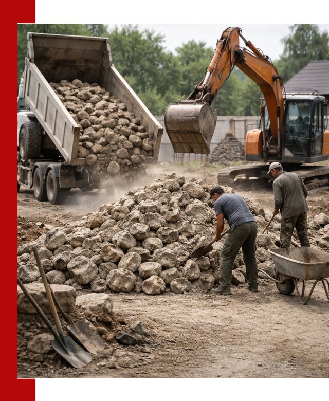 Доставка и разгрузка бутового камня в Солнечногорске