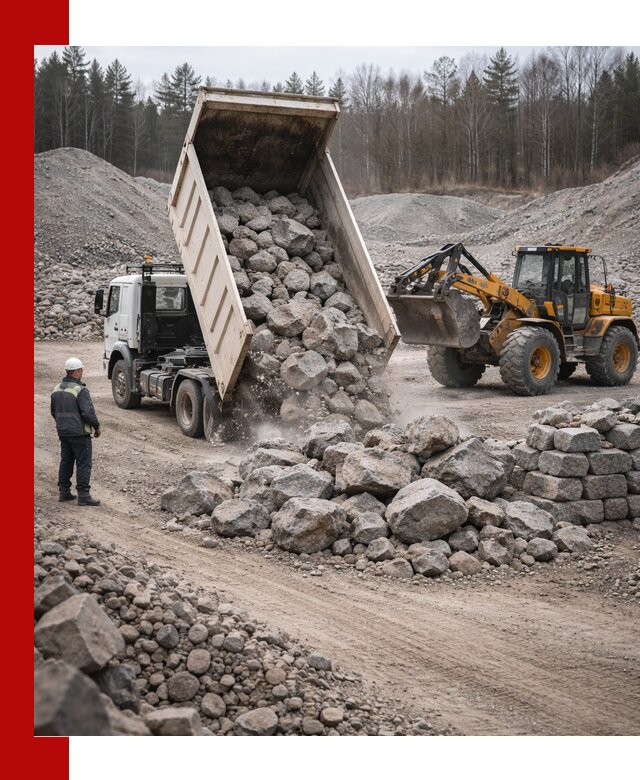 Доставка и продажа бутового гранитного камня в Солнечногорске