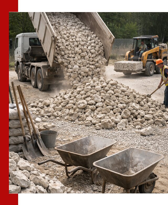 Доставка и продажа бутового известнякового камня в Солнечногорске