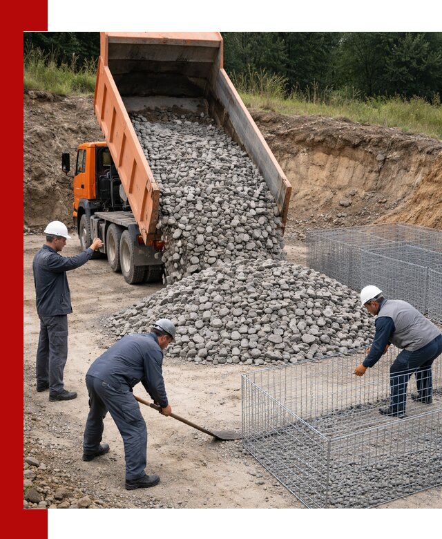 Камень для габионов с доставкой в Солнечногорске быстро и надёжно
