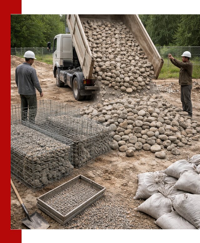 Камень для габионов фракция 70–151 в Солнечногорске