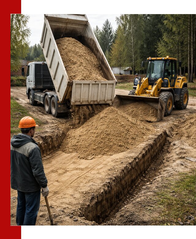 Доставка песчаного грунта в Солнечногорске для строительных работ