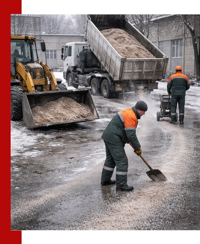 Реагент против гололеда с доставкой и нанесением в Солнечногорске