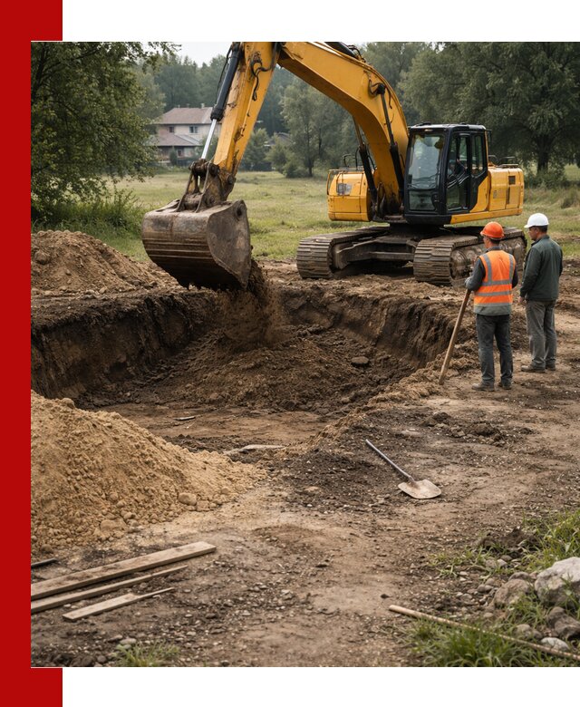 Рытье котлована под фундамент в Солнечногорске (быстро и недорого)