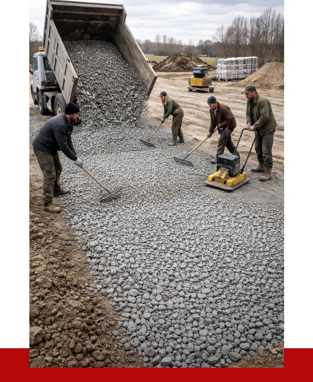 Устройство щебеночной подушки в Солнечногорске от 4684 р. ПРОНЕРУДСлн